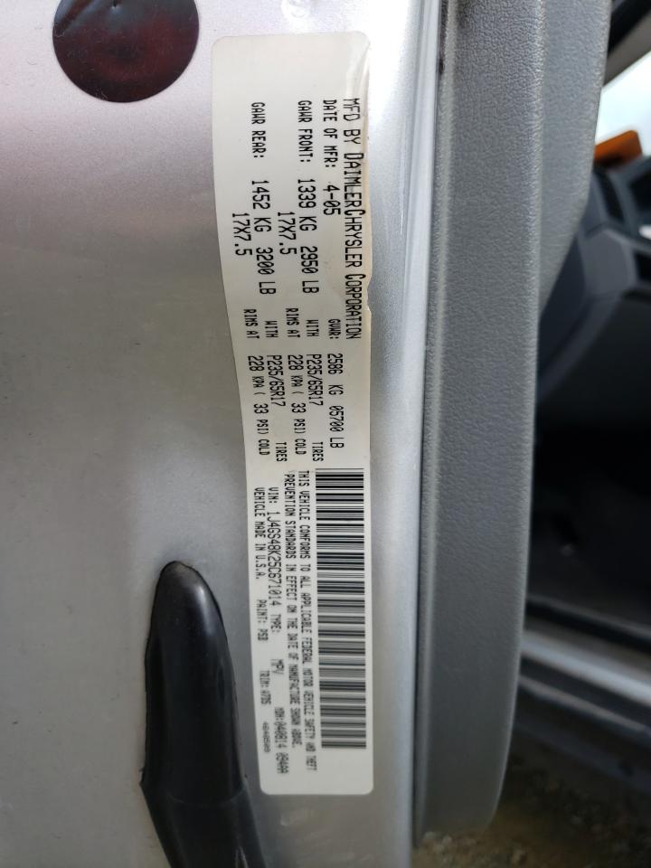 Photo 10 from auction – 2005 JEEP GRAND CHER with VIN 1J4GS48K25C671014