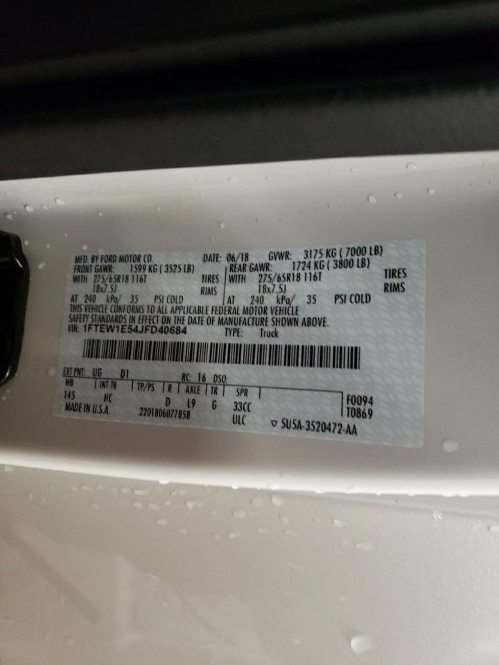 Photo 10 from auction – 2018 FORD F150 SUPER with VIN 1FTEW1E54JFD40684