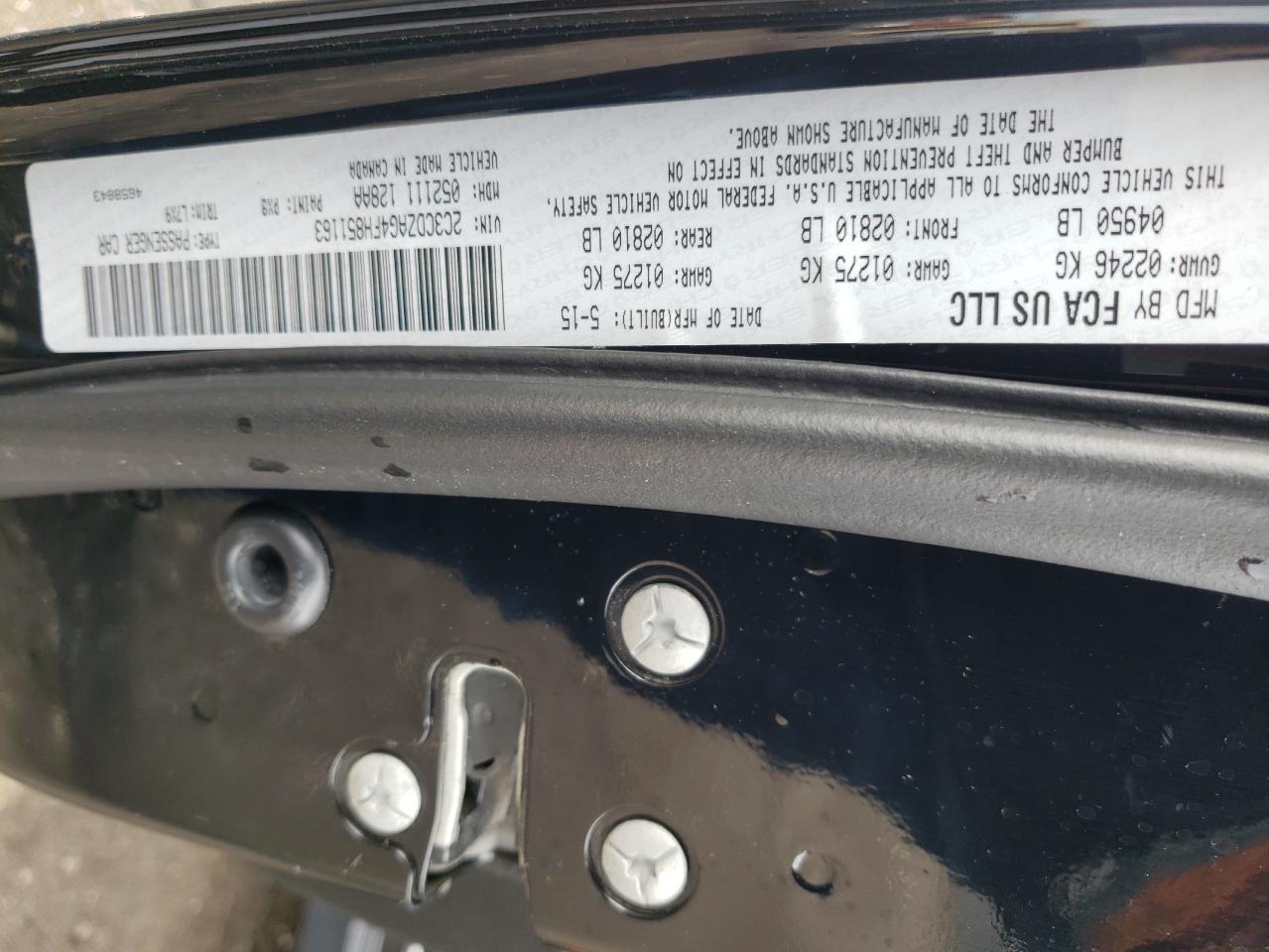 Photo 10 from auction – 2015 DODGE CHALLENGER with VIN 2C3CDZAG4FH851163