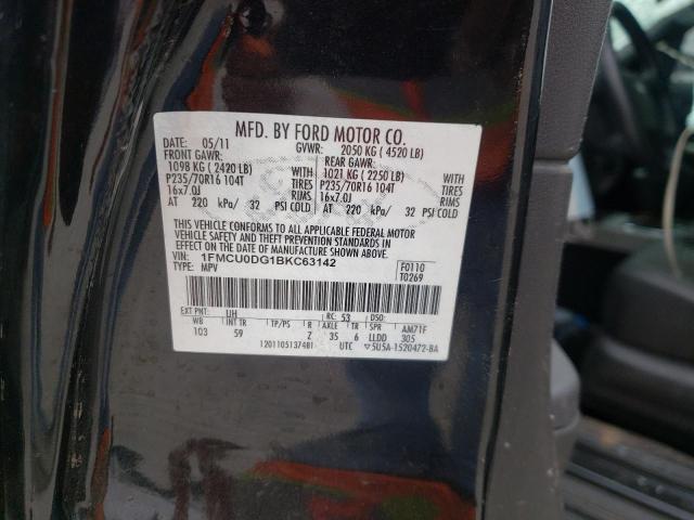 Photo 10 from auction – 2011 FORD ESCAPE XLT with VIN 1FMCU0DG1BKC63142