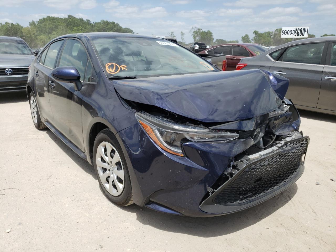 TOYOTA COROLLA LE 2021 with VIN JTDEPMAE4MJ165603 - Photo from auction