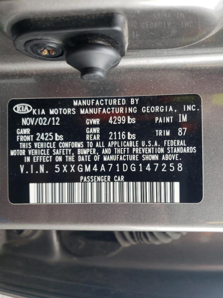 Photo 10 from auction – 2013 KIA OPTIMA LX with VIN 5XXGM4A71DG147258