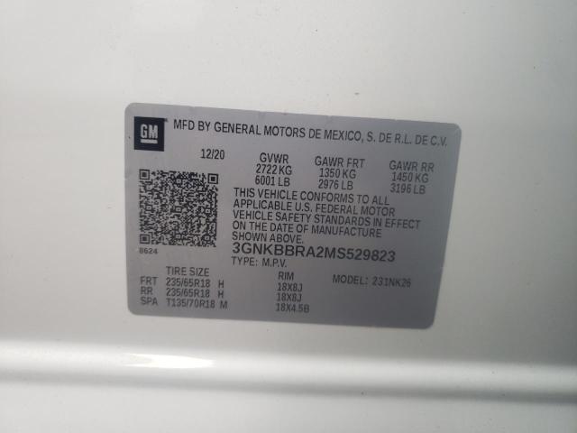 Photo 10 from auction – 2021 CHEVROLET BLAZER with VIN 3GNKBBRA2MS529823