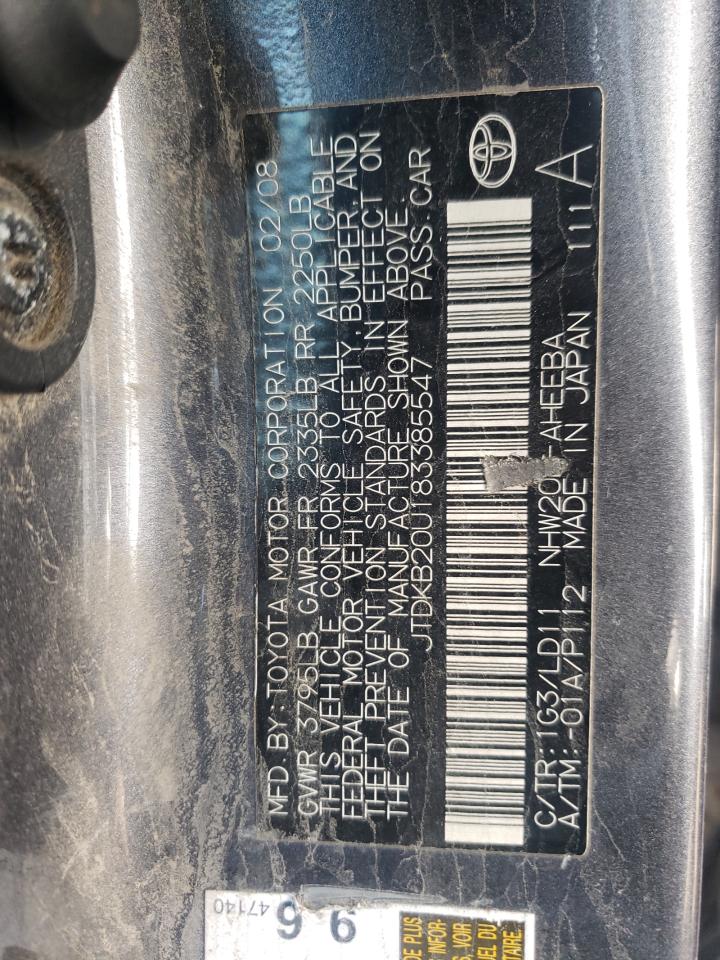 Photo 10 from auction – 2008 TOYOTA PRIUS with VIN JTDKB20U183385547