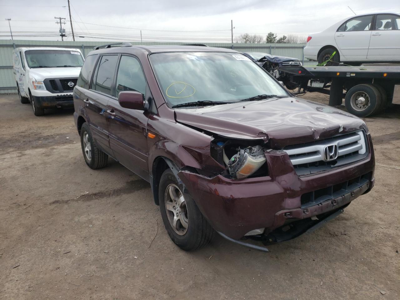 HONDA PILOT EXL 2007 with VIN 5FNYF28767B013023 - Photo from auction
