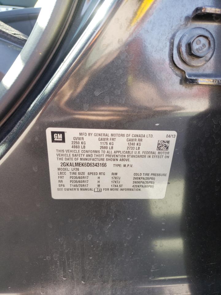 Photo 10 from auction – 2013 GMC TERRAIN SL with VIN 2GKALMEK6D6343166