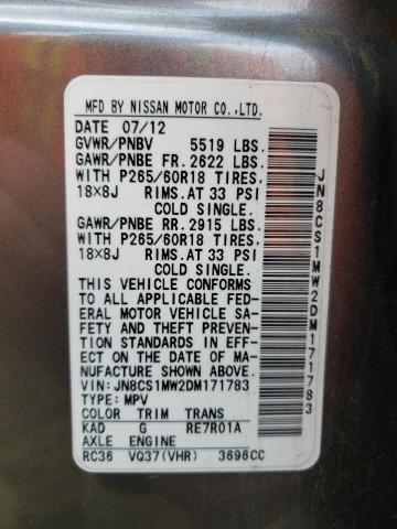 Photo 10 from auction – 2013 INFINITI FX37 with VIN JN8CS1MW2DM171783