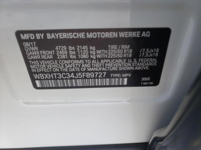 Photo 10 from auction – 2018 BMW X1 XDRIVE2 with VIN WBXHT3C34J5F89727