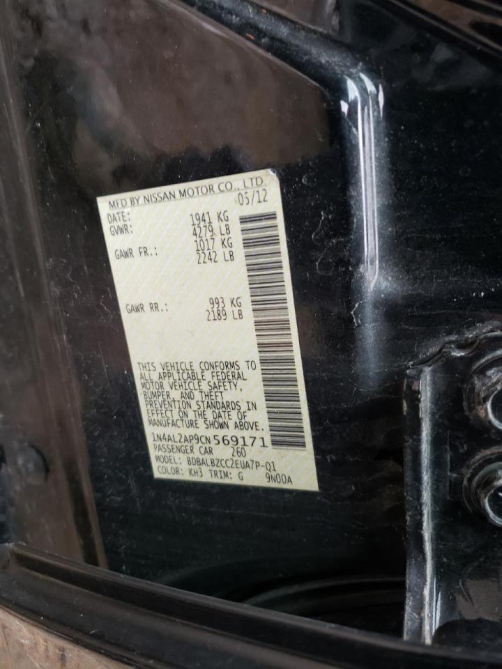 Photo 10 from auction – 2012 NISSAN ALTIMA BAS with VIN 1N4AL2AP9CN569171