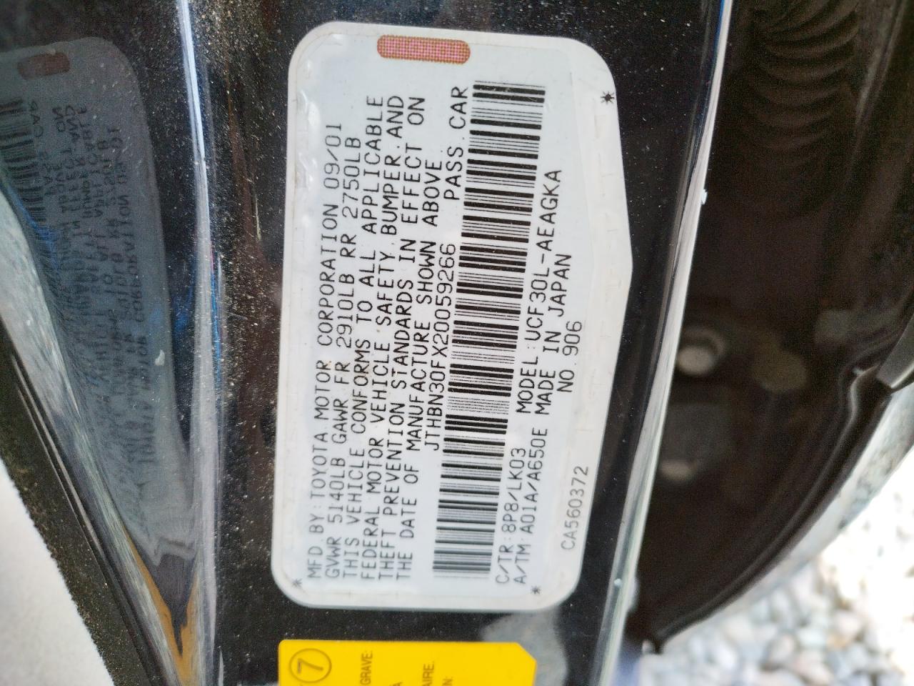 Photo 10 from auction – 2002 LEXUS LS 430 with VIN JTHBN30FX20059266