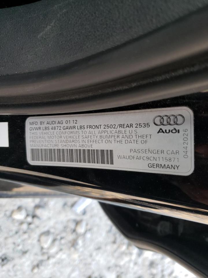 Photo 10 from auction – 2012 AUDI A6 with VIN WAUDFAFC9CN115871