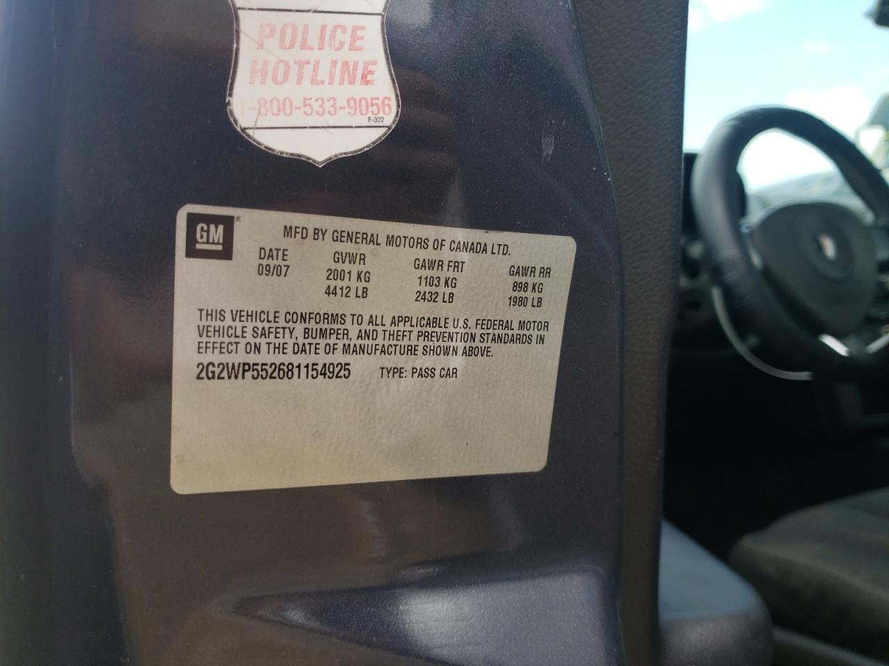 Photo 10 from auction – 2008 PONTIAC GRAND PRIX with VIN 2G2WP552681154925