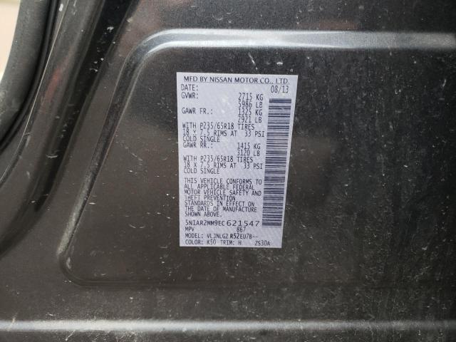 Photo 10 from auction – 2014 NISSAN PATHFINDER with VIN 5N1AR2MM9EC621547