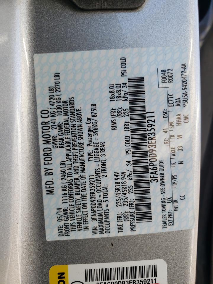 Photo 10 from auction – 2014 FORD FUSION TIT with VIN 3FA6P0D93ER359211