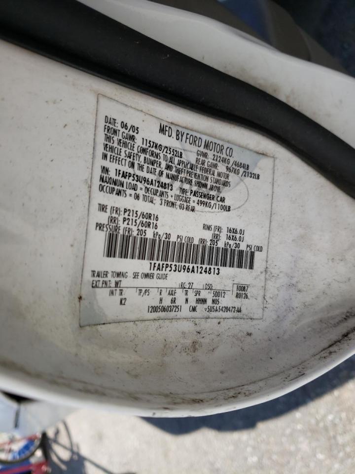 Photo 10 from auction – 2006 FORD TAURUS SE with VIN 1FAFP53U96A124813