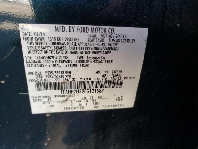 Photo 10 from auction – 2015 FORD TAURUS SEL with VIN 1FAHP2H82FG121588