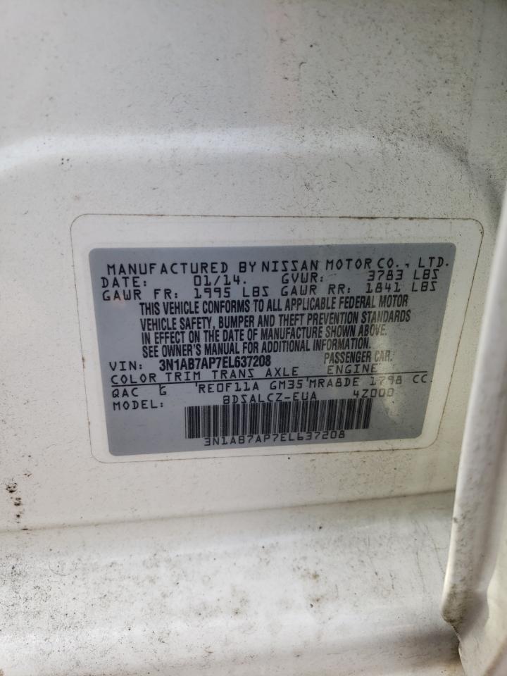 Photo 10 from auction – 2014 NISSAN SENTRA S with VIN 3N1AB7AP7EL637208