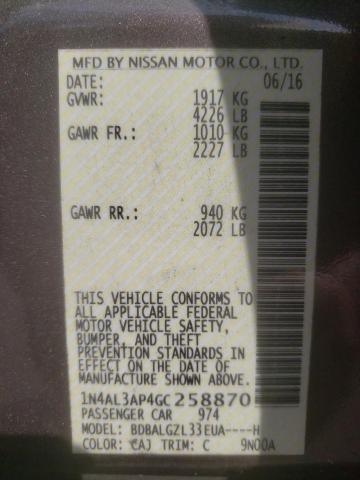 Photo 10 from auction – 2016 NISSAN ALTIMA 2.5 with VIN 1N4AL3AP4GC258870