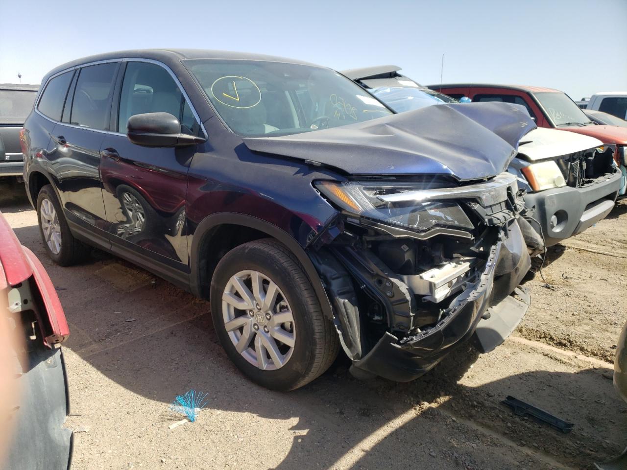 HONDA PILOT LX 2019 with VIN 5FNYF6H16KB020484 - Photo from auction