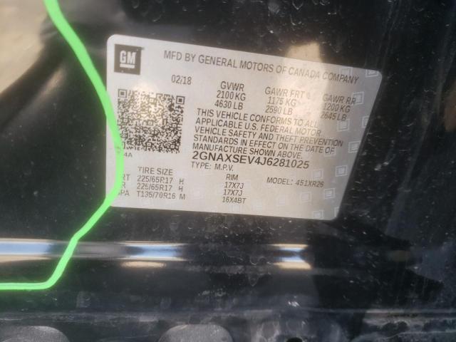 Photo 10 from auction – 2018 CHEVROLET EQUINOX LT with VIN 2GNAXSEV4J6281025