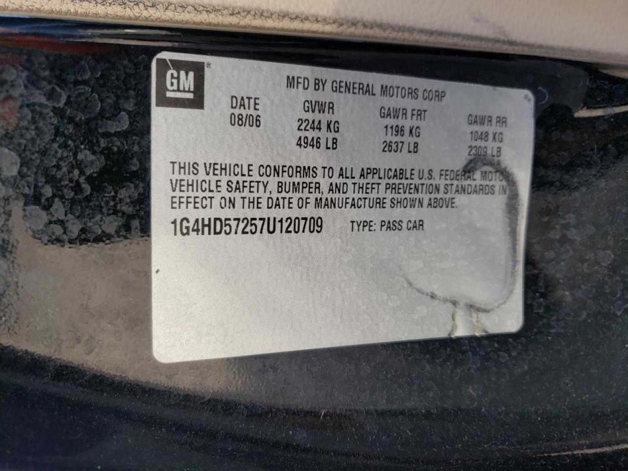 Zdjęcie 10 z aukcji – 2007 BUICK LUCERNE CX z VIN 1G4HD57257U120709