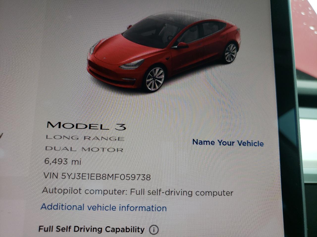 Photo 8 from auction – 2021 TESLA MODEL 3 with VIN 5YJ3E1EB8MF059738