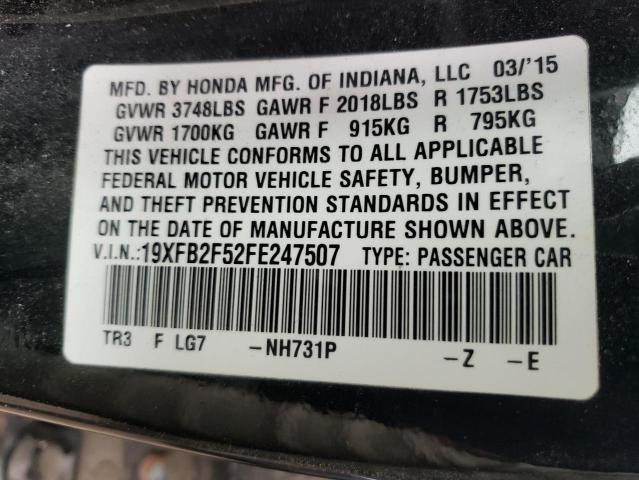 Photo 10 from auction – 2015 HONDA CIVIC LX with VIN 19XFB2F52FE247507