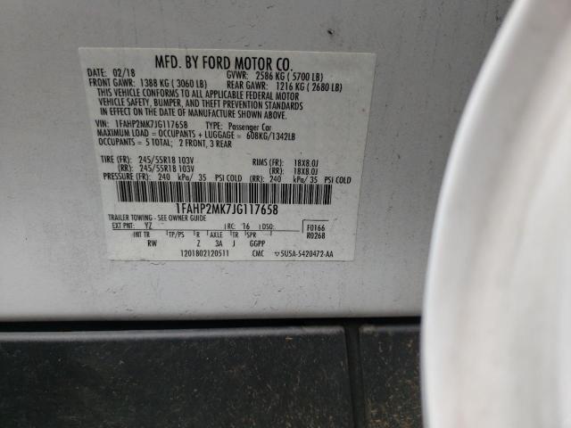 Photo 10 from auction – 2018 FORD TAURUS POL with VIN 1FAHP2MK7JG117658
