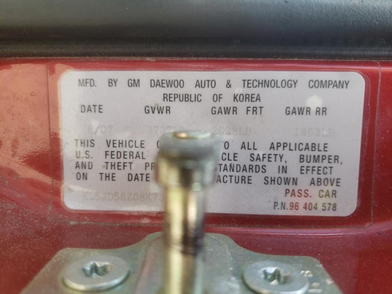 Photo 10 from auction – 2008 SUZUKI FORENZA BA with VIN KL5JD56Z08K734560
