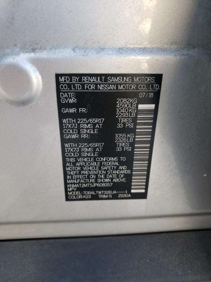 Photo 10 from auction – 2018 NISSAN ROGUE S with VIN KNMAT2MT5JP608357