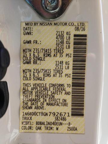 Photo 10 from auction – 2016 NISSAN FRONTIER S with VIN 1N6BD0CT8GN792671