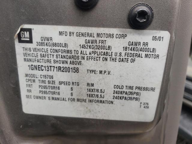 Photo 10 from auction – 2001 GMC YUKON with VIN 1GKEC13T21R175991