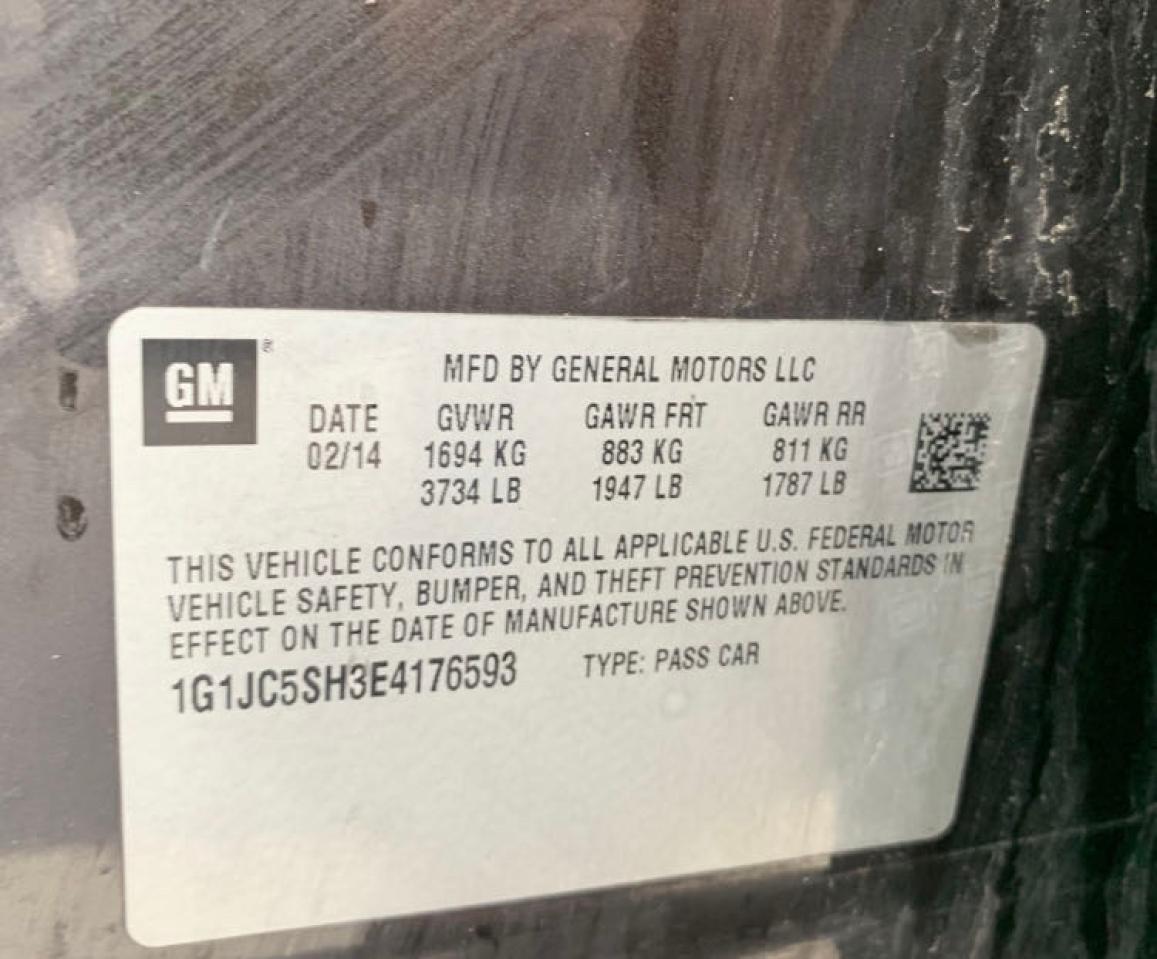 Photo 10 from auction – 2014 CHEVROLET SONIC LT with VIN 1G1JC5SH3E4176593