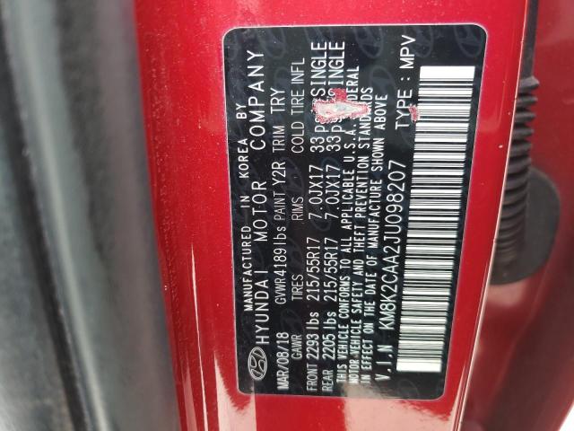 Photo 10 from auction – 2018 HYUNDAI KONA SEL with VIN KM8K2CAA2JU098207