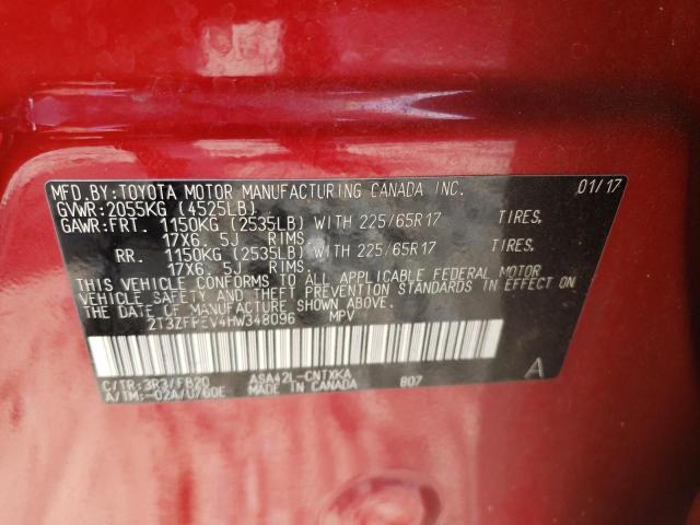 Photo 10 from auction – 2017 TOYOTA RAV4 LE with VIN 2T3ZFREV4HW348096