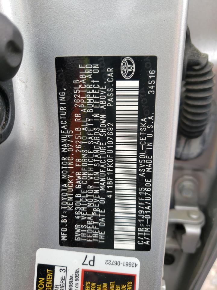 Photo 10 from auction – 2015 TOYOTA CAMRY LE with VIN 4T1BF1FK0FU107682