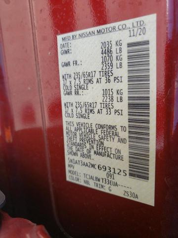 Photo 10 from auction – 2021 NISSAN ROGUE S with VIN 5N1AT3AA2MC693125