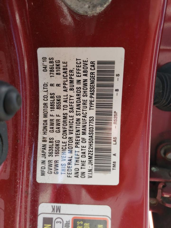 Photo 10 from auction – 2010 HONDA INSIGHT LX with VIN JHMZE2H50AS037753