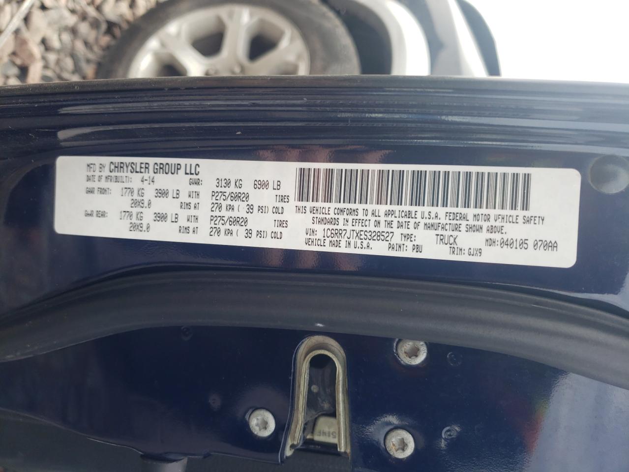 Photo 10 from auction – 2014 RAM 1500 LARAM with VIN 1C6RR7JTXES328527