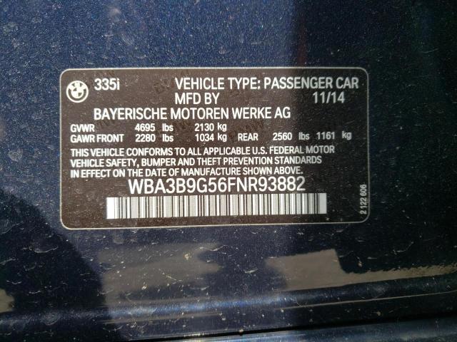 Photo 10 from auction – 2015 BMW 335 XI with VIN WBA3B9G56FNR93882