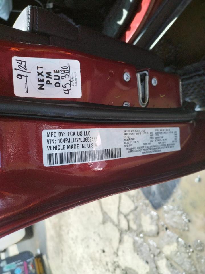 Photo 10 from auction – 2020 JEEP CHEROKEE L with VIN 1C4PJLLB7LD652444