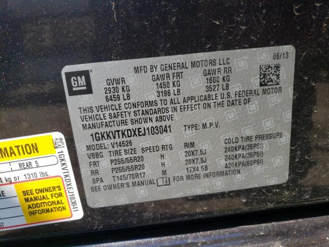 Photo 10 from auction – 2014 GMC ACADIA DEN with VIN 1GKKVTKDXEJ103041