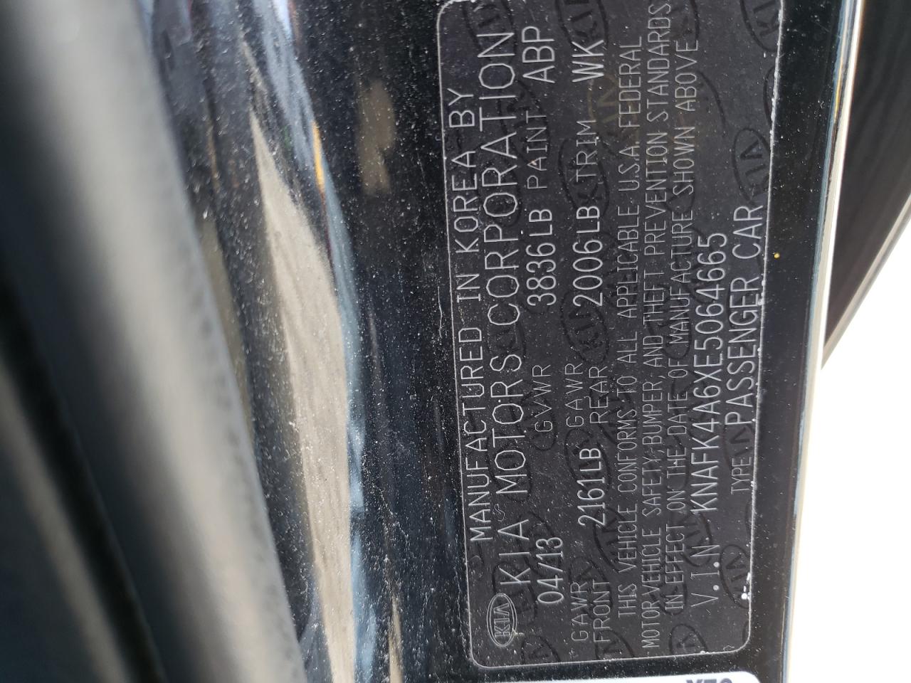 Photo 10 from auction – 2014 KIA FORTE LX with VIN KNAFK4A6XE5064665