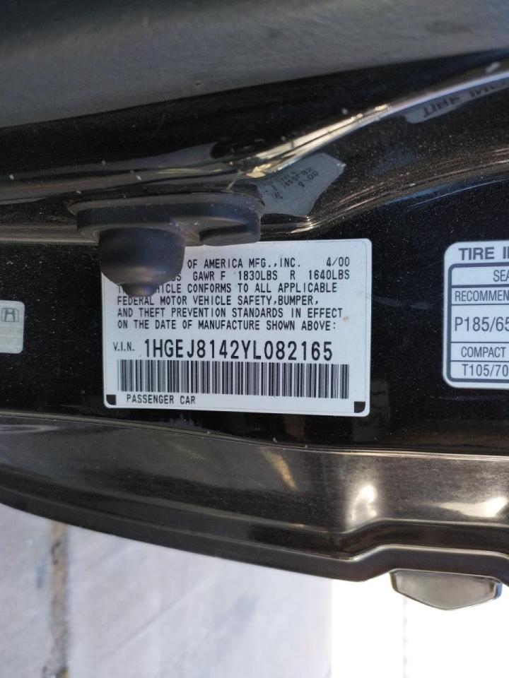 Photo 10 from auction – 2000 HONDA CIVIC EX with VIN 1HGEJ8142YL082165