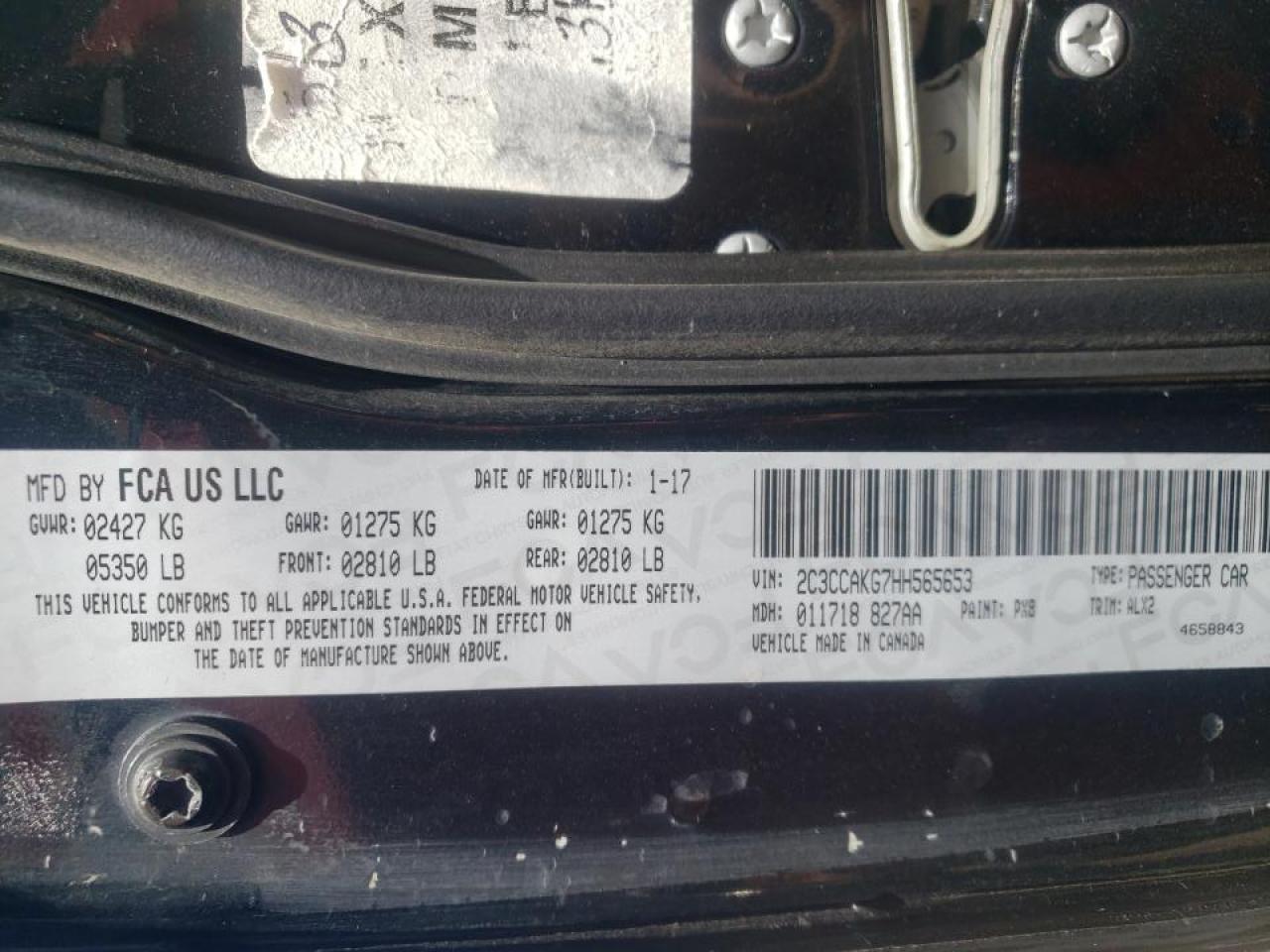 Photo 10 from auction – 2017 CHRYSLER 300C with VIN 2C3CCAKG7HH565653