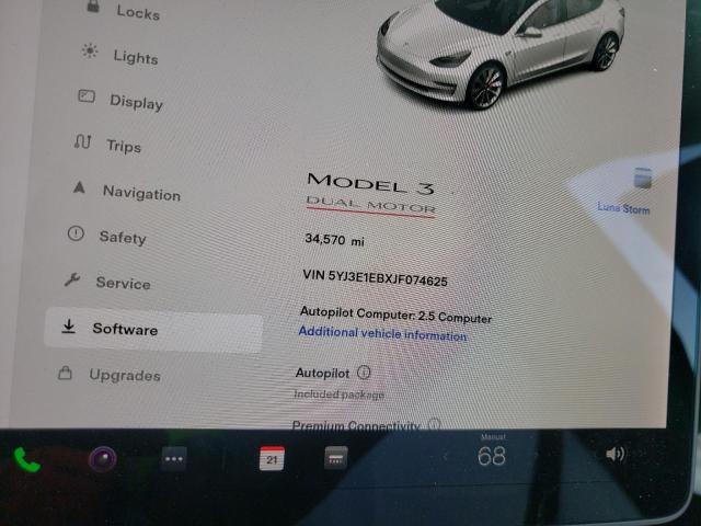 Photo 8 from auction – 2018 TESLA MODEL 3 with VIN 5YJ3E1EBXJF074625