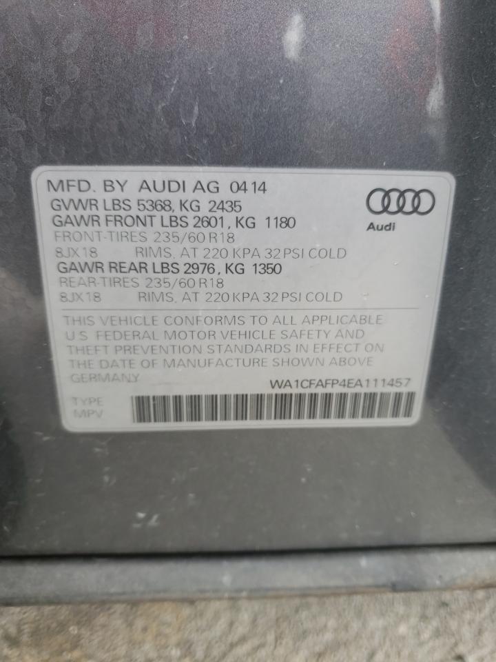 Photo 10 from auction – 2014 AUDI Q5 PREMIUM with VIN WA1CFAFP4EA111457