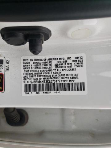 Photo 10 from auction – 2012 HONDA CR-V EXL with VIN 5J6RM4H73CL075177