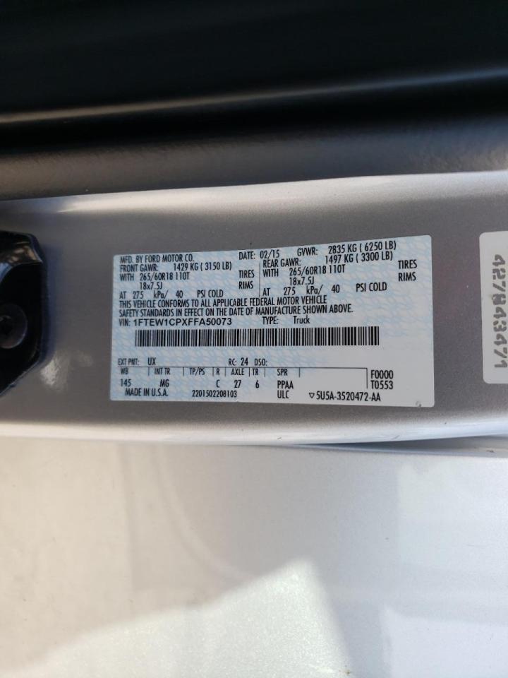 Photo 10 from auction – 2015 FORD F150 SUPER with VIN 1FTEW1CPXFFA50073