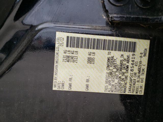 Photo 10 from auction – 2012 NISSAN MAXIMA S with VIN 1N4AA5AP5CC854419
